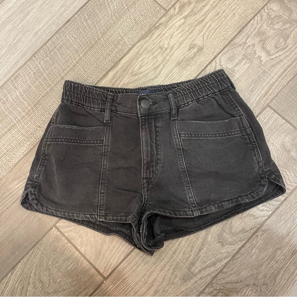 Aeropostale Pull-On Denim Shorty Shorts Black - Picture 3 of 6